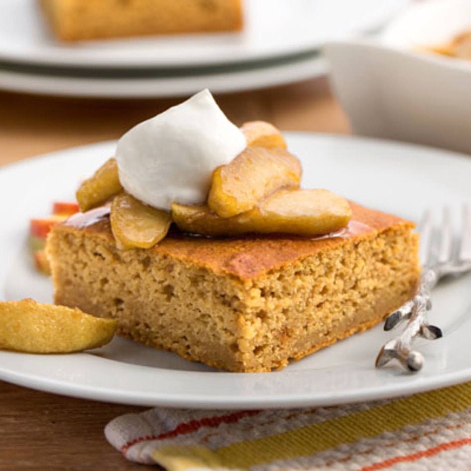 Spiced Vegan Apple Cake With Maple Topping and Whipped Cream