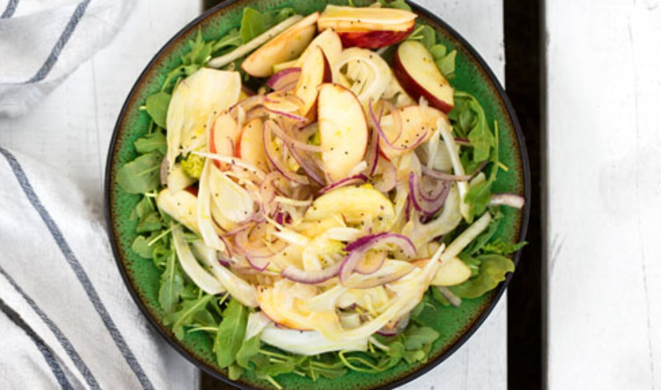 Apple Fennel Salad With Orange Poppy Seed Dressing