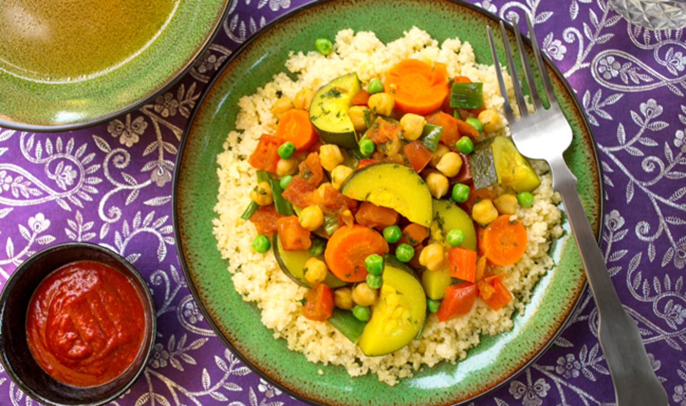 Moroccan Layered Vegan Couscous