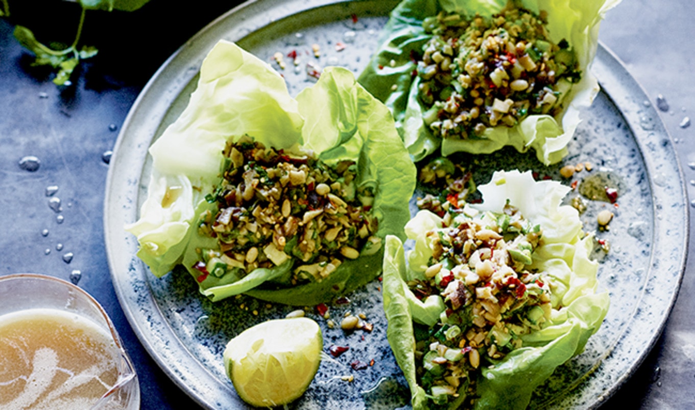 Shiitake Mushroom Lettuce Cups With Ginger-Lime Dressing