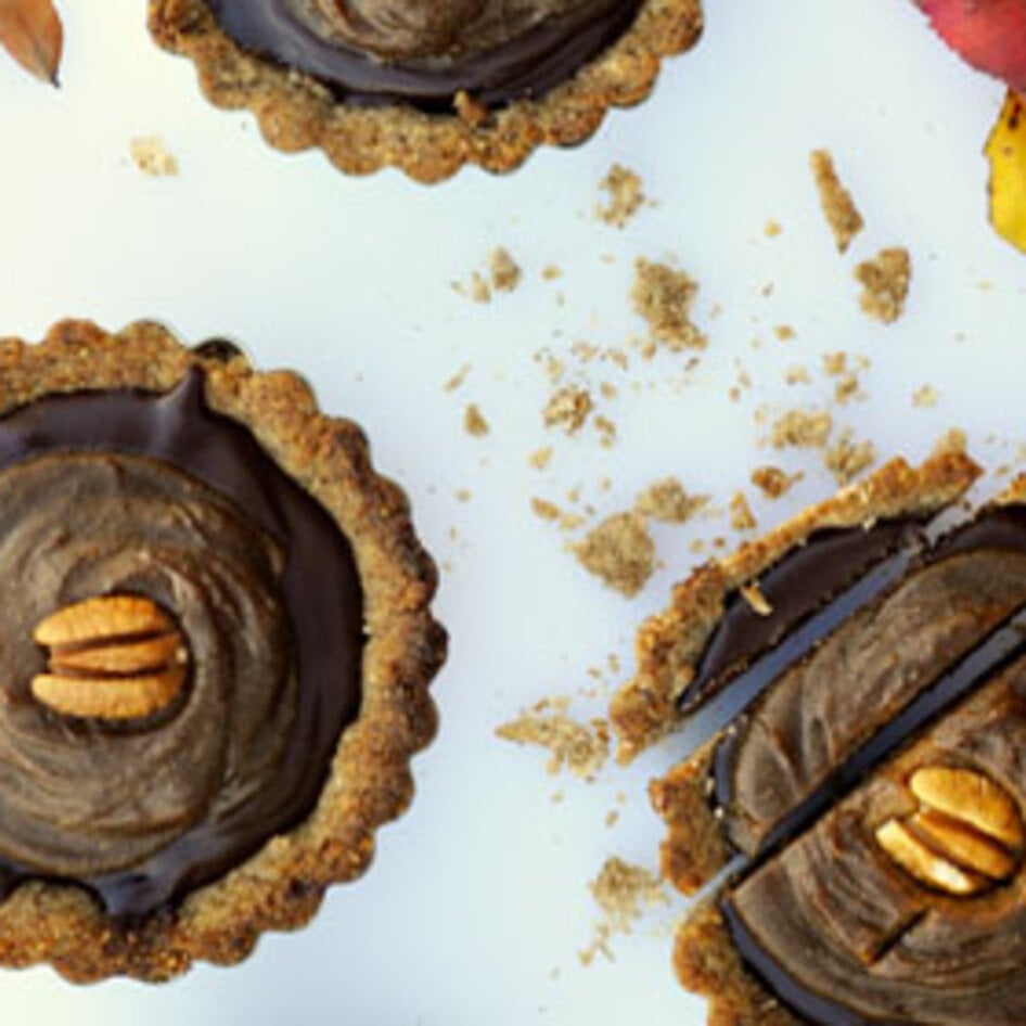 Vegan Pumpkin Caramel Chocolate Tarts